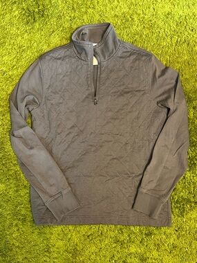 Banana Republic Men's Quilted Half-Zip Sweater - Gray